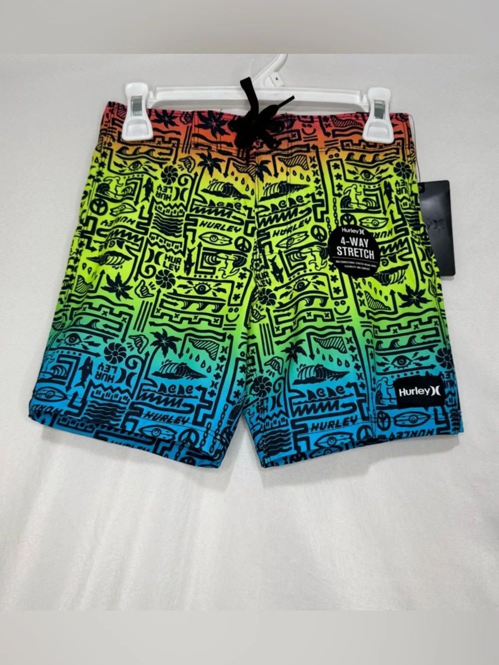 Boys Hurley Print Boardshorts Size 4